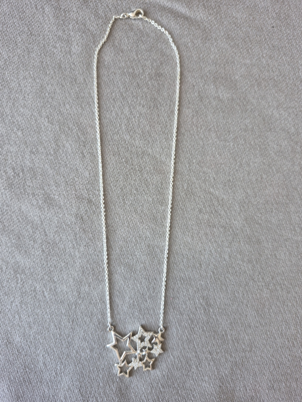 Sterling Silver Star Cluster Necklace - Silver